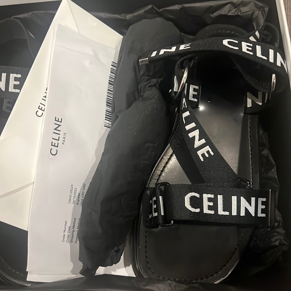 Black Celine chunky sandals